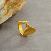 Titanium Steel And Stainless Steel Geometric Wide Edge Ring Plated With 18K Gold Light Luxury Style Jewelry