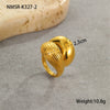 Titanium Steel And Stainless Steel Geometric Wide Edge Ring Plated With 18K Gold Light Luxury Style Jewelry