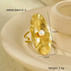 Titanium Steel And Stainless Steel Geometric Wide Edge Ring Plated With 18K Gold Light Luxury Style Jewelry