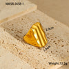 Titanium Steel And Stainless Steel Geometric Wide Edge Ring Plated With 18K Gold Light Luxury Style Jewelry