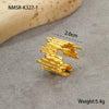 Titanium Steel And Stainless Steel Geometric Wide Edge Ring Plated With 18K Gold Light Luxury Style Jewelry