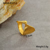 Titanium Steel And Stainless Steel Geometric Wide Edge Ring Plated With 18K Gold Light Luxury Style Jewelry