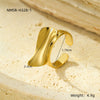 Titanium Steel And Stainless Steel Geometric Wide Edge Ring Plated With 18K Gold Light Luxury Style Jewelry