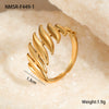 Titanium Steel And Stainless Steel Geometric Wide Edge Ring Plated With 18K Gold Light Luxury Style Jewelry
