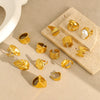 Titanium Steel And Stainless Steel Geometric Wide Edge Ring Plated With 18K Gold Light Luxury Style Jewelry