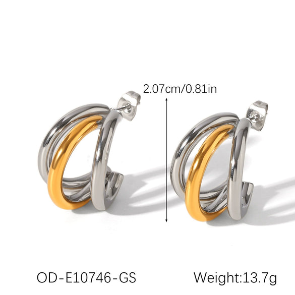 Titanium Steel And Stainless Steel Heartshaped Leaf Women's Earrings With Gold And Silver Color Matching Highend Niche Design Vacuum Plated And Electroplated