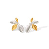 Titanium Steel And Stainless Steel Heartshaped Leaf Women's Earrings With Gold And Silver Color Matching Highend Niche Design Vacuum Plated And Electroplated