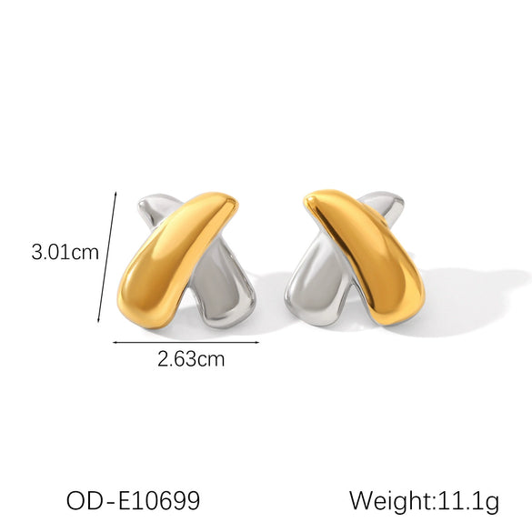 Titanium Steel And Stainless Steel Heartshaped Leaf Women's Earrings With Gold And Silver Color Matching Highend Niche Design Vacuum Plated And Electroplated