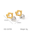 Titanium Steel And Stainless Steel Heartshaped Leaf Women's Earrings With Gold And Silver Color Matching Highend Niche Design Vacuum Plated And Electroplated