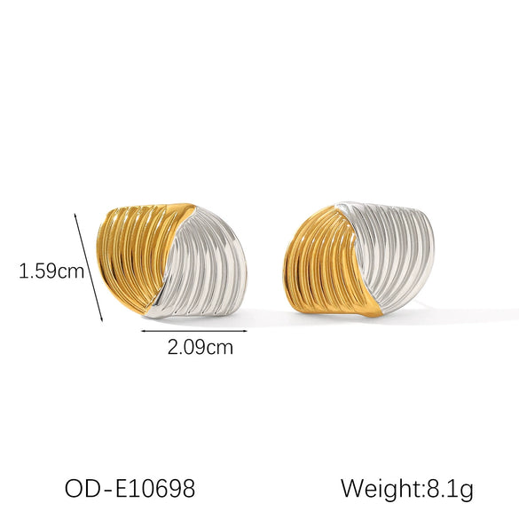 Titanium Steel And Stainless Steel Heartshaped Leaf Women's Earrings With Gold And Silver Color Matching Highend Niche Design Vacuum Plated And Electroplated