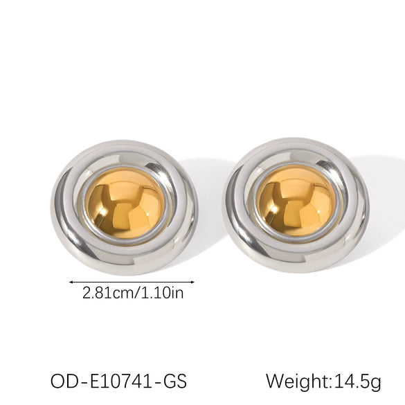 Titanium Steel And Stainless Steel Heartshaped Leaf Women's Earrings With Gold And Silver Color Matching Highend Niche Design Vacuum Plated And Electroplated