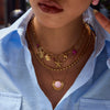 Titanium Steel And Stainless Steel Jewelry Electroplated Allmatch Necklace Earrings With Natural Stone