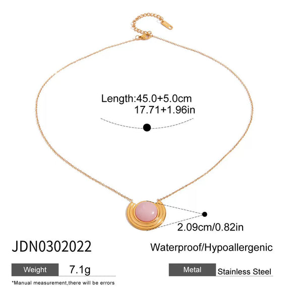 Titanium Steel And Stainless Steel Jewelry Electroplated Allmatch Necklace Earrings With Natural Stone