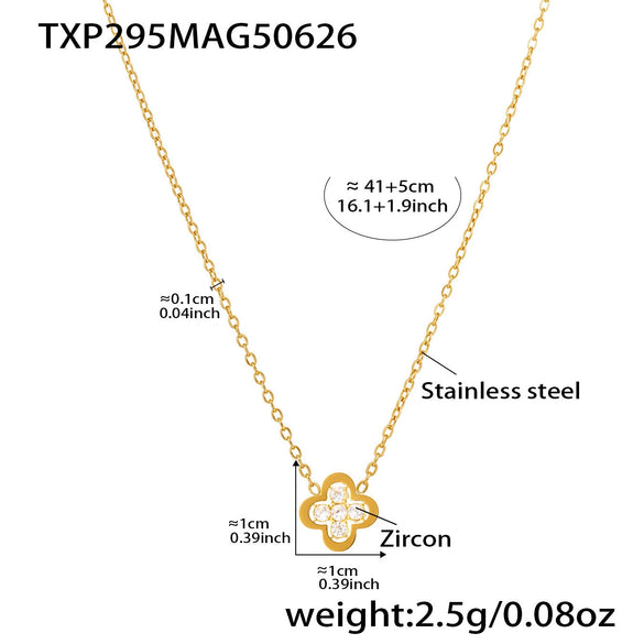 316L Stainless Steel And 316L Stainless Steel Jewelry Set With Flower Pattern And Electroplating For Women