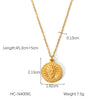 Titanium Steel And Stainless Steel Necklace With Angel Relief Round Pendant Electroplated In Cartoon Character And Geometric Style