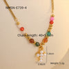 Titanium Steel And Stainless Steel Necklace With Geometric Sun Cross Pendant Electroplated Fashion Design For Women