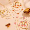 Titanium Steel And Stainless Steel Plant Flowers Stud Earring Bracelet Necklace Jewelry For Women