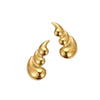 Titanium Steel And Stainless Steel Plated 18K Gold Geometric Three Layer Water Drop Earrings With Electroplating