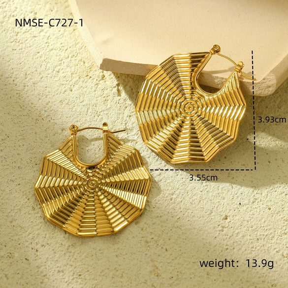 Titanium Steel And Stainless Steel Spider Web Shape Electroplated Women's Earrings Highend Design