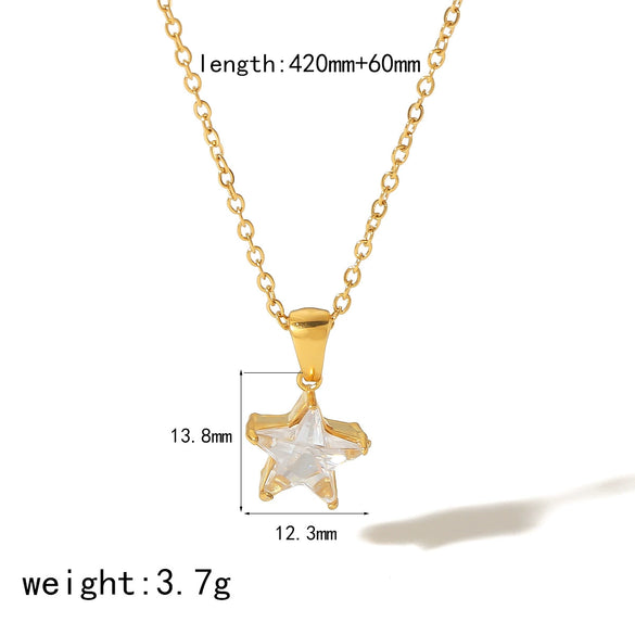Titanium Steel And Stainless Steel Star Pendant Necklace Highend Fashion Unisex