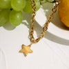 Titanium Steel And Stainless Steel Star Pendant Necklace With Electroplating Minimalist Design For Women