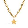 Titanium Steel And Stainless Steel Star Pendant Necklace With Electroplating Minimalist Design For Women