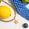 Titanium Steel And Stainless Steel Star Pendant Necklace With Electroplating Minimalist Design For Women