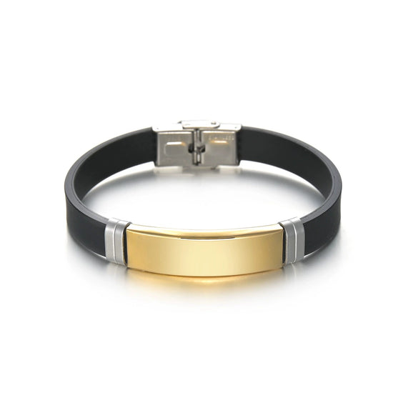Titanium Steel And Stainless Steel Unisex Simple Geometric Sporty Buckle Bracelet With Electroplating