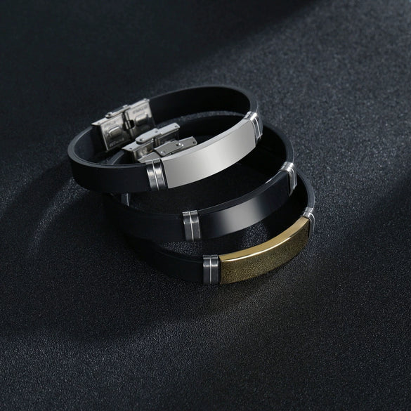 Titanium Steel And Stainless Steel Unisex Simple Geometric Sporty Buckle Bracelet With Electroplating