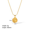 Titanium Steel And Stainless Steel Women's Constellation Pendant Necklace 18K Goldplated With Snake Bone Chain