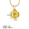 Titanium Steel And Stainless Steel Women's Constellation Pendant Necklace 18K Goldplated With Snake Bone Chain