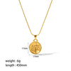 Titanium Steel And Stainless Steel Women's Constellation Pendant Necklace 18K Goldplated With Snake Bone Chain