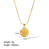 Titanium Steel And Stainless Steel Women's Constellation Pendant Necklace 18K Goldplated With Snake Bone Chain