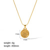 Titanium Steel And Stainless Steel Women's Constellation Pendant Necklace 18K Goldplated With Snake Bone Chain