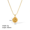 Titanium Steel And Stainless Steel Women's Constellation Pendant Necklace 18K Goldplated With Snake Bone Chain