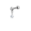 Titanium Steel And Stainless Steel Women's Heart And Star Zircon And Diamond Earrings