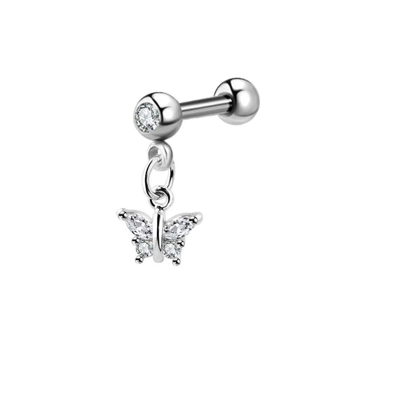 Titanium Steel And Stainless Steel Women's Heart And Star Zircon And Diamond Earrings