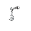 Titanium Steel And Stainless Steel Women's Heart And Star Zircon And Diamond Earrings