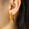 316L Stainless Steel Angel Wings Earrings For Women With Geometric And Cartoon Characters Pattern Electroplated