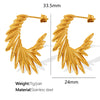 316L Stainless Steel Angel Wings Earrings For Women With Geometric And Cartoon Characters Pattern Electroplated
