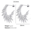 316L Stainless Steel Angel Wings Earrings For Women With Geometric And Cartoon Characters Pattern Electroplated