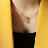 316L Stainless Steel Animal Bear Pendant Necklace Women's Jewelry Inlaid Zircon Electroplated