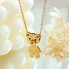316L Stainless Steel Animal Bear Pendant Necklace Women's Jewelry Inlaid Zircon Electroplated