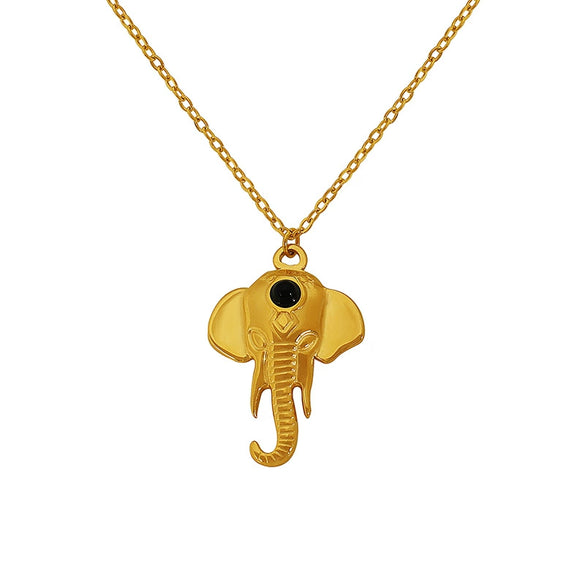 316L Stainless Steel Animal Elephant Pendant Necklace Electroplated Women's Simple Fashion Trendy Clavicle Chain