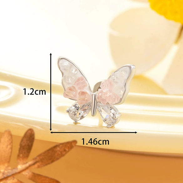 Titanium Steel Animal Zodiac Crystal Butterfly Piercing Jewelry For Girls