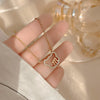 Titanium Steel Animal Zodiac Diamond Women's O Chain Collarbone Necklace