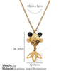 316L Stainless Steel Animal Zodiac Lucky Koi Pendant Necklace Women Minimalist Electroplated