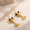 316L Stainless Steel Animal Zodiac Lucky Koi Pendant Necklace Women Minimalist Electroplated