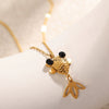 316L Stainless Steel Animal Zodiac Lucky Koi Pendant Necklace Women Minimalist Electroplated