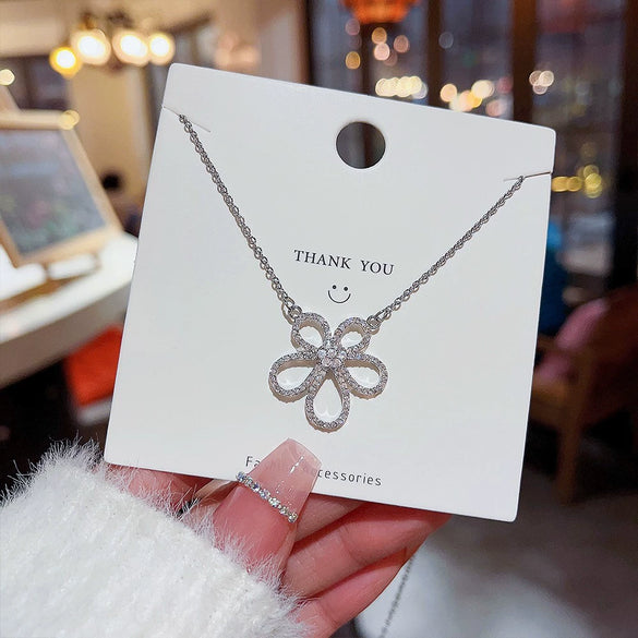 Titanium Steel Animal Zodiac Micro Inlay Rotating Rabbit Necklace Pendant For Women